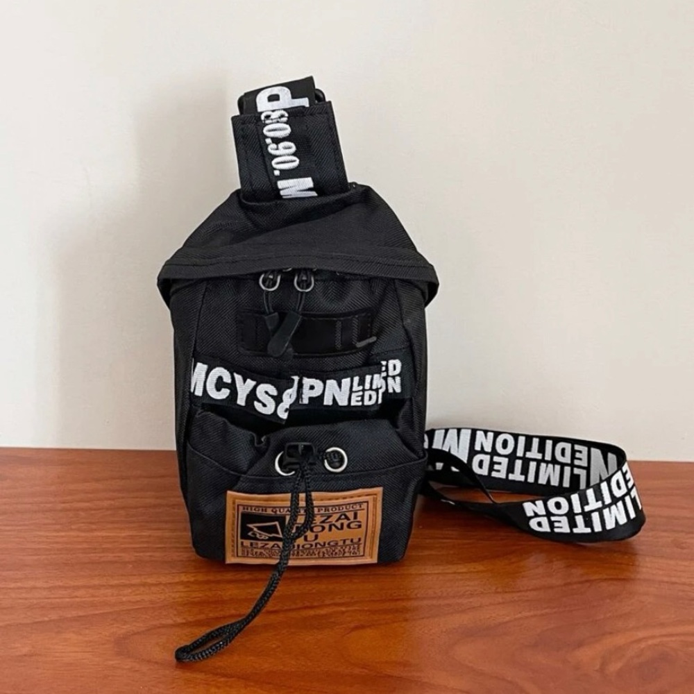 Mini Drawstring Letter Graphic Sling Bag